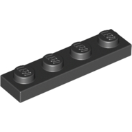 Lego destička 1x4, černá (371026)